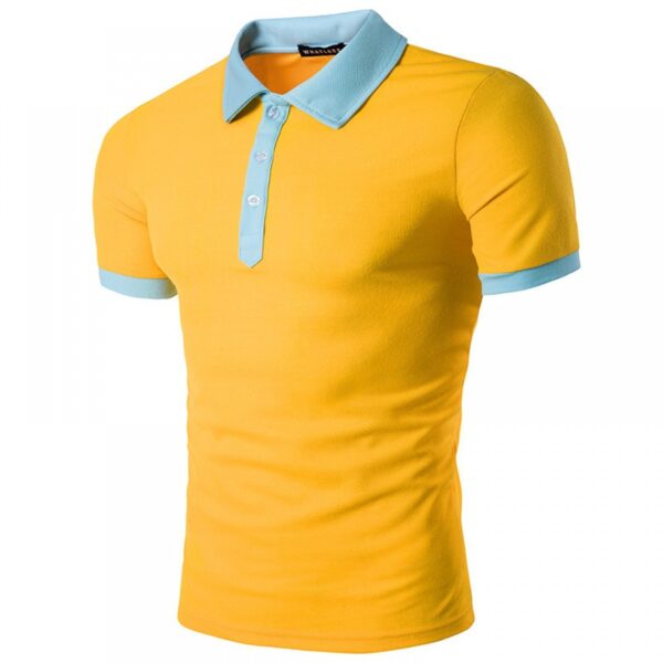 Summer Men's Personality Hit Color Lapel Short-Sleeved T-Shirt - Image 5
