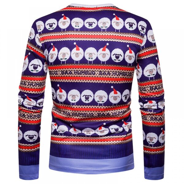 New 3D Personality Printing Fashion Men's Christmas Long-Sleeved T-Shirt - Image 3