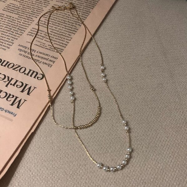 Women's Stacked Pearl Necklace Clavicle Necklace - Image 4