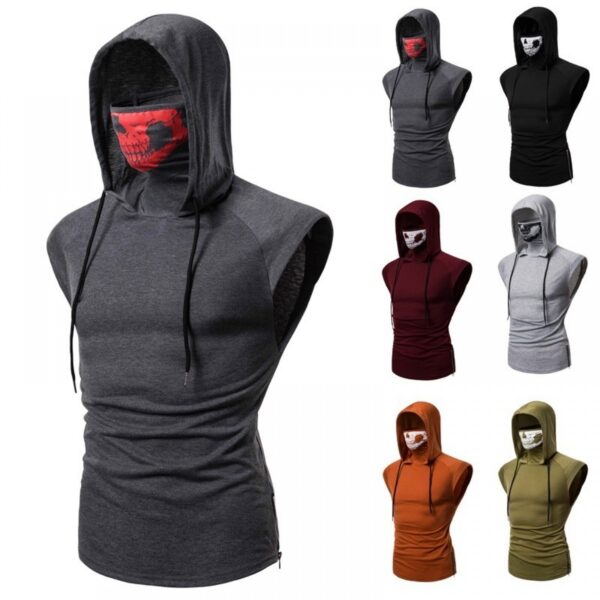 T-Shirt New Korean Style Trendy Men's Tops Hooded Printed T-Shirt Long-Sleeved Summer T-Shirt - Image 2