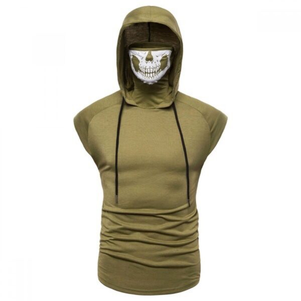 T-Shirt New Korean Style Trendy Men's Tops Hooded Printed T-Shirt Long-Sleeved Summer T-Shirt - Image 4