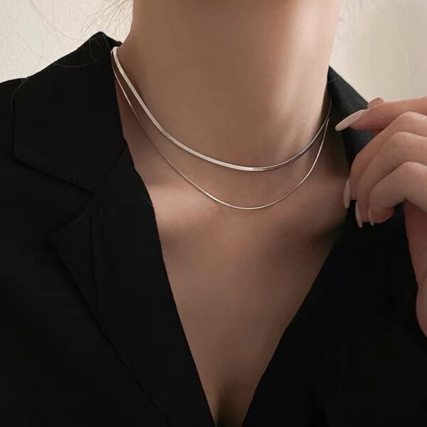 Women's Double Layered Thin necklace - Image 3