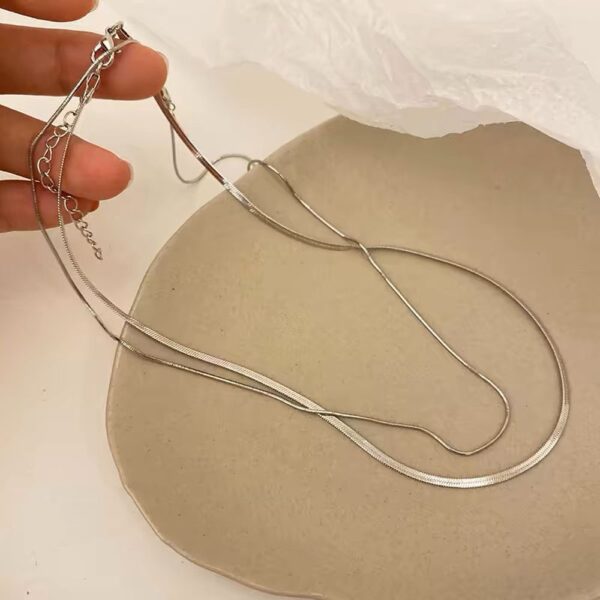 Women's Double Layered Thin necklace - Image 4