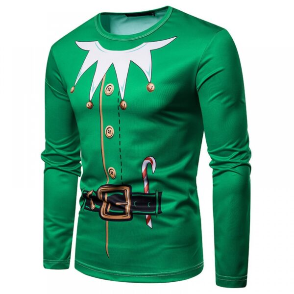 New 3D Personality Printing Fashion Men's Christmas Long-Sleeved T-Shirt - Image 2
