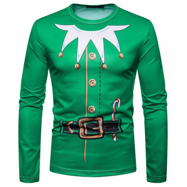 New 3D Personality Printing Fashion Men's Christmas Long-Sleeved T-Shirt - Image 4