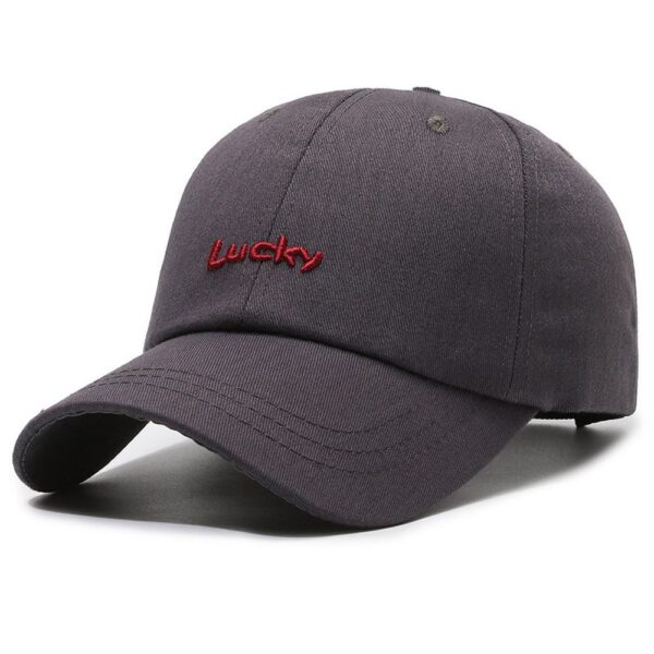Gray Lucky Letters Adjustable Hat