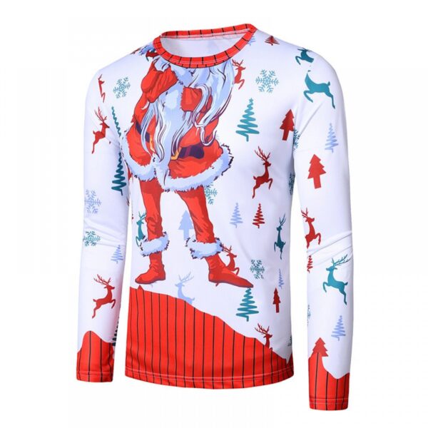 New 3D Personality Printing Fashion Men's Christmas Long Sleeve T-Shirt - Image 2
