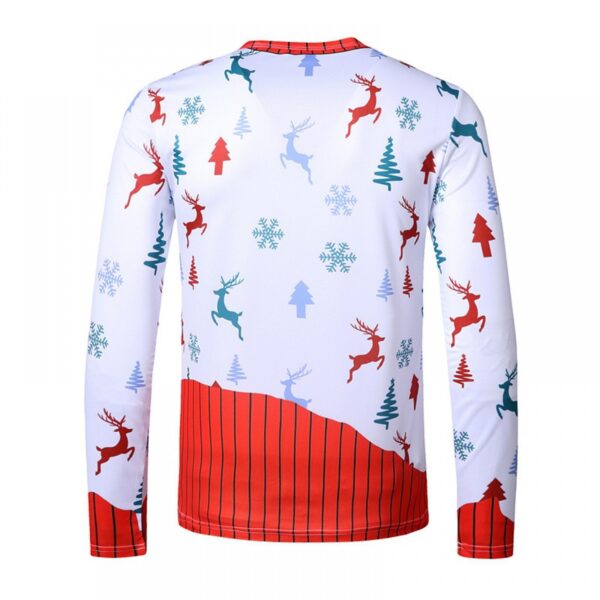 New 3D Personality Printing Fashion Men's Christmas Long Sleeve T-Shirt - Image 3