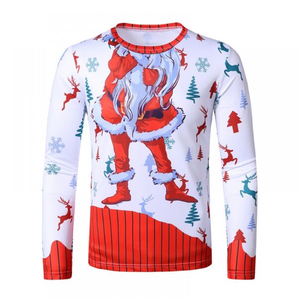 New 3D Personality Printing Fashion Men's Christmas Long Sleeve T-Shirt - Image 4