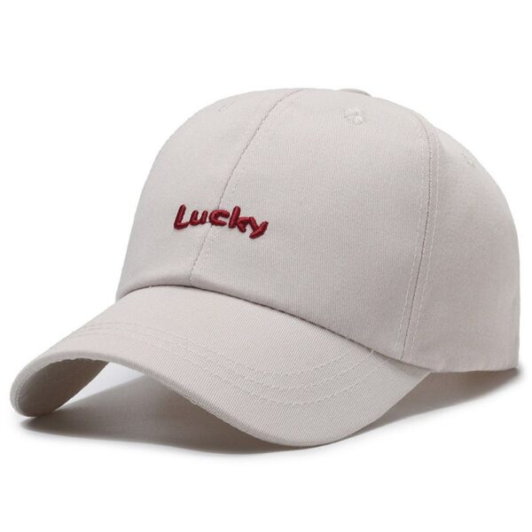 White Lucky Letters Adjustable Hat