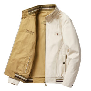 Reversible Stand-Collar Cardigan Jacket