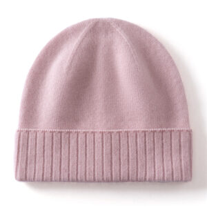 Thickened Cashmere Beanie — Knitted Ear-Flap Hat Pink
